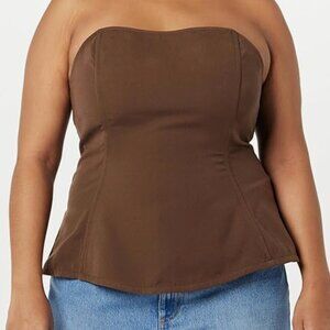 NWT - THE DROP - Alejandra Strapless Corset Top - Coffee - XL